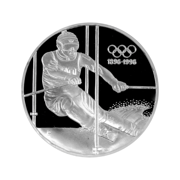 Серебряная монета "Слаломный лыжник