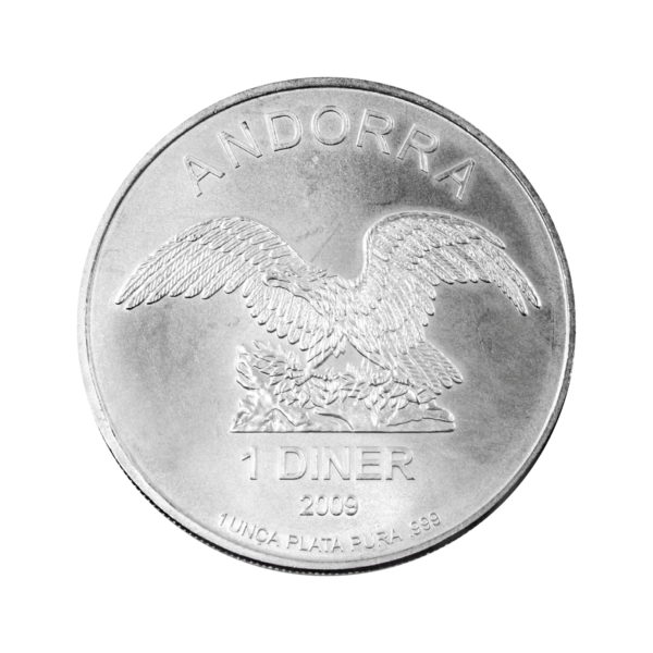 Silver Andorra Eagle 1 Diner (various years) with differential taxation