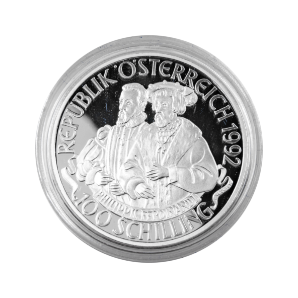Памятная монета номиналом 100 шиллингов "Карл V" 1992 года