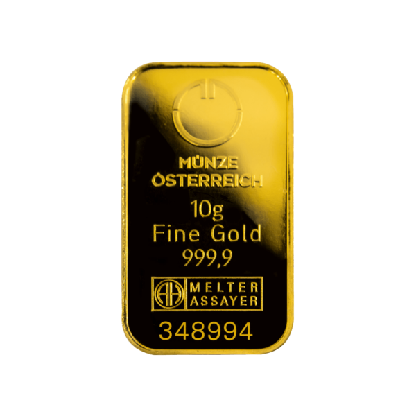 Монетный двор Австрии Золотой слиток 10 г