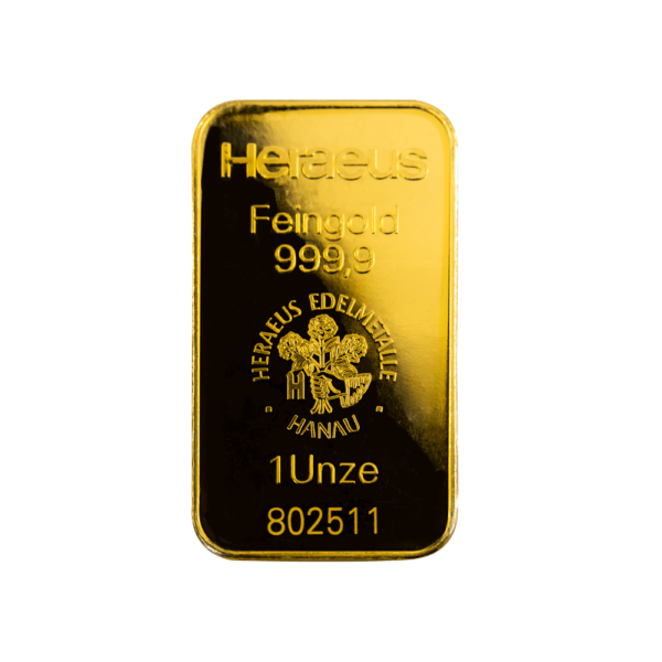 Heraeus gold bar 1 ounce