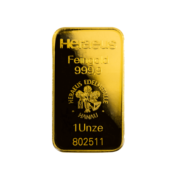 Heraeus Gold Bar 1 unca