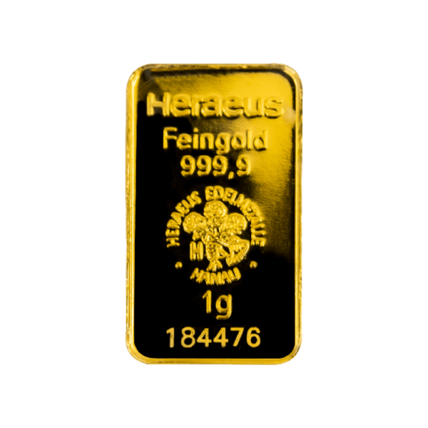 Zlatá tehlička Heraeus 1g