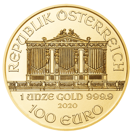 1 Ounce Vienna Philharmonic Gold 100 EURO Back