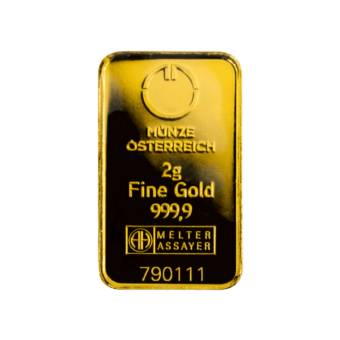 Монетный двор Австрии Золотой слиток 2 г