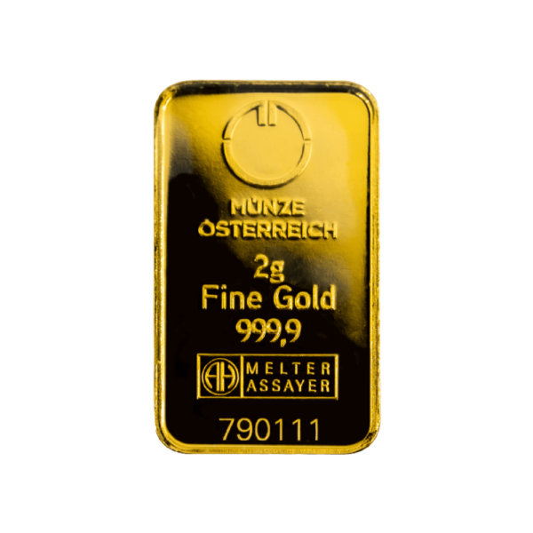 Zlatá tyčinka Rakúskej mincovne 2g