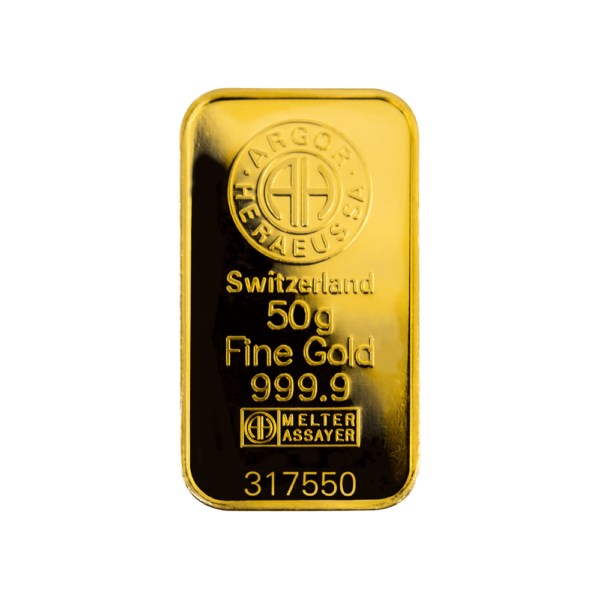 Argor Heraeus gold bar 50g