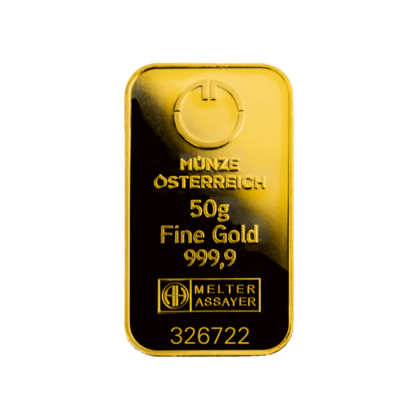 Монетный двор Австрии Золотой слиток 50 г
