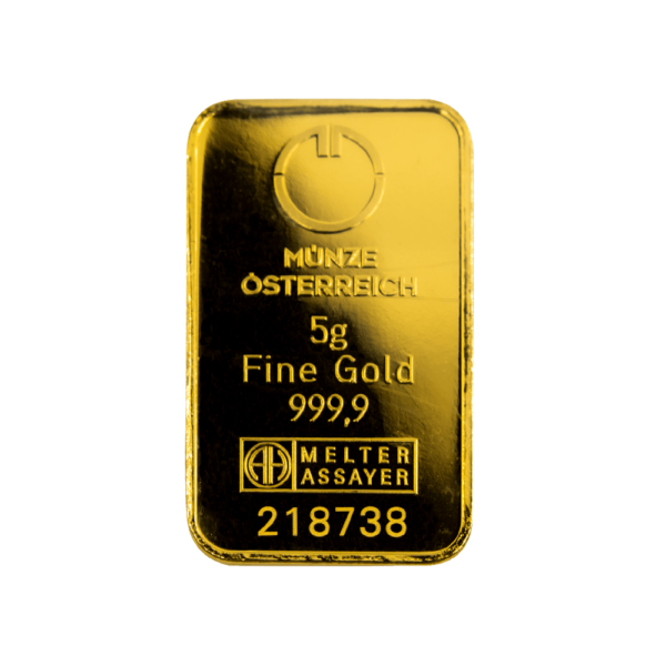 Австрийский монетный двор Золотой слиток Кинебар 5 г