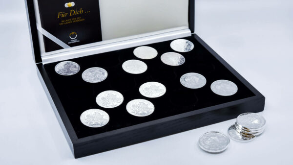 18 coins collection box Vienna Philharmonic