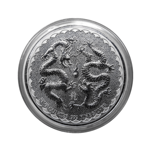 Strieborná minca Double Dragon 5 uncí