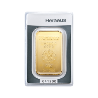 Heraeus gold bar 50 g