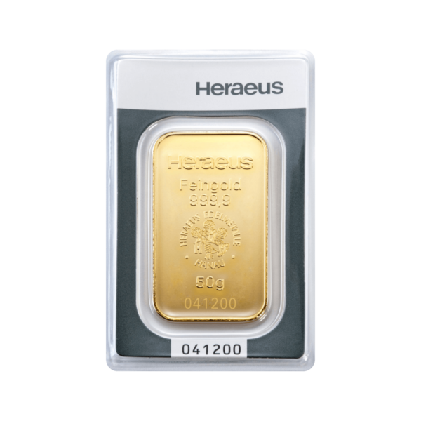 Heraeus Goldbarren 50 g