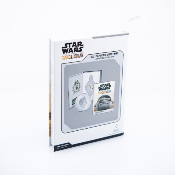 Silver coin Star Wars Christmas - Grogu 2021 with packaging