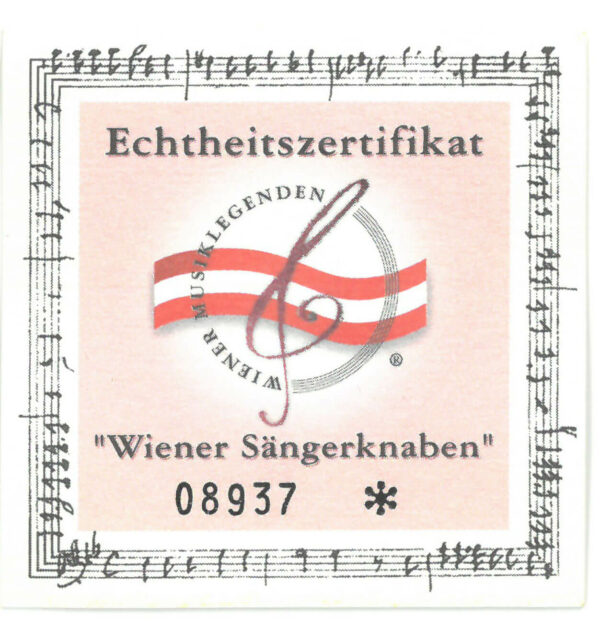 Echtheitszertifikat "Wiener Sängerknaben"