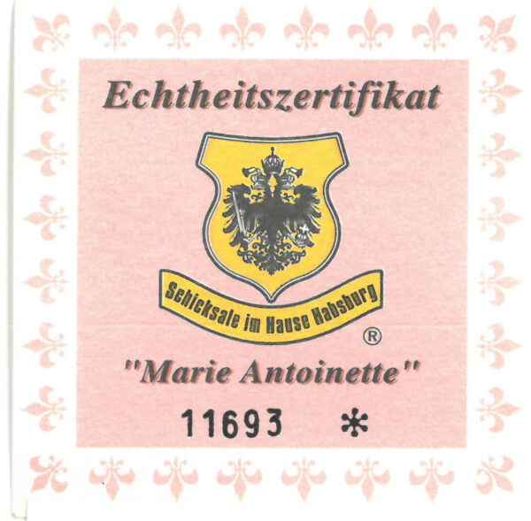 Echtheitszertifikat "Marie Antoinette"