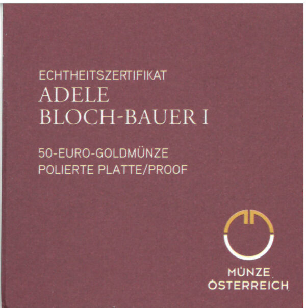 Echtheitszertifikat "Adele Bloch-Bauer I"