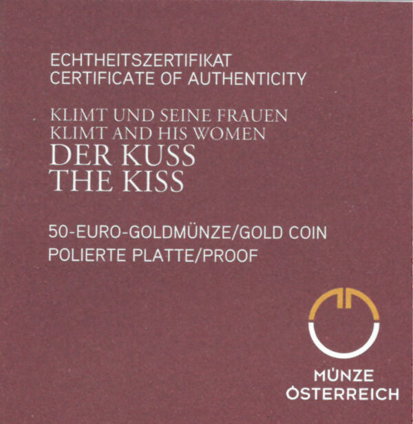 Certificate of authenticity &quot;The kiss