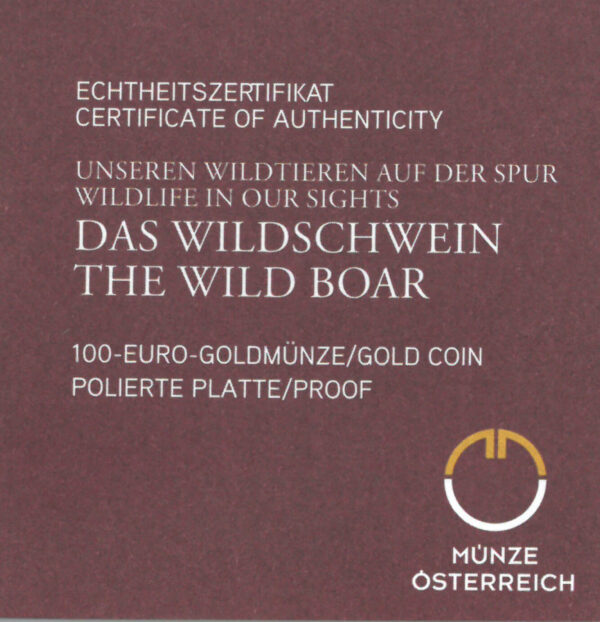 Echtheitszertifikat "Das Wildschwein"