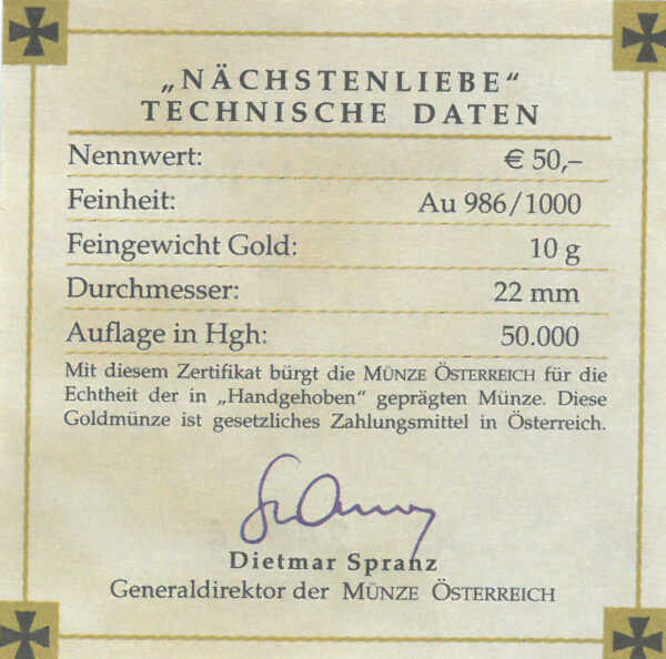 Echtheitszertifikat "Nächstenliebe"