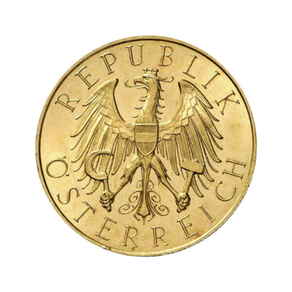 Šiling zlatnik Austrija 25 ATS picture side