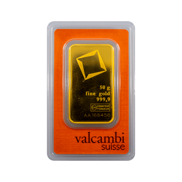 Goldbarren 50g Valcambi