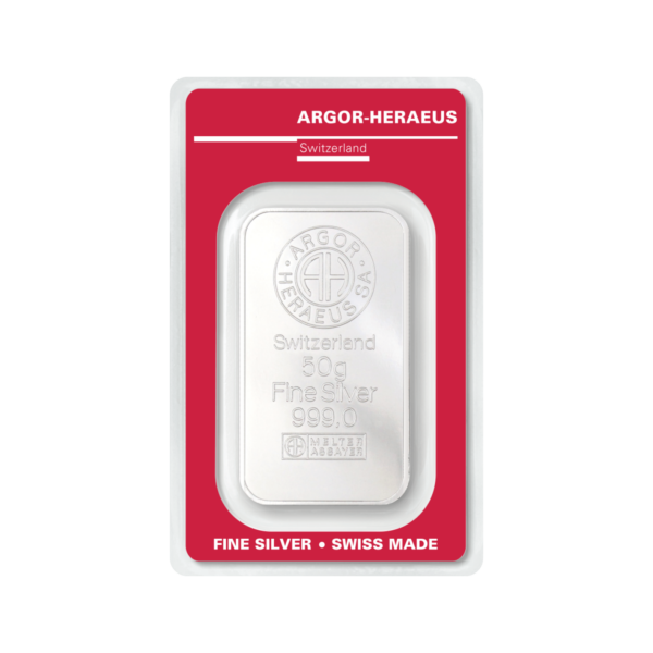 Argor Heraeus Silver Bar 50g