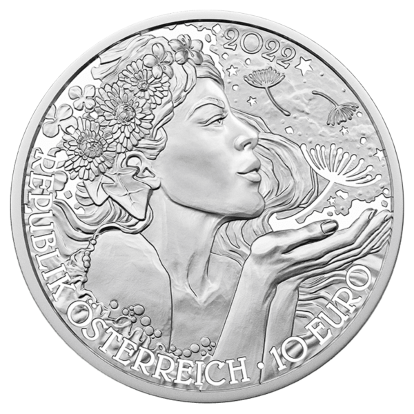 Silbermünze "Der Löwenzahn" Handgehoben