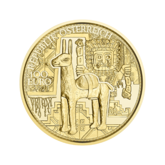 Золотая монета номиналом 100 евро &quot;Золотое сокровище инков