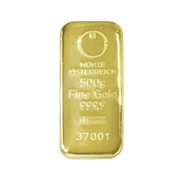 Zlatá tehlička Austria Mint 500g