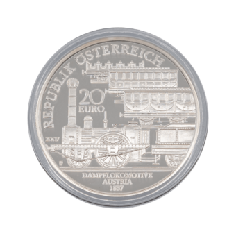 Серебряная монета номиналом 20 евро &quot;Северная железная дорога императора Фердинанда
