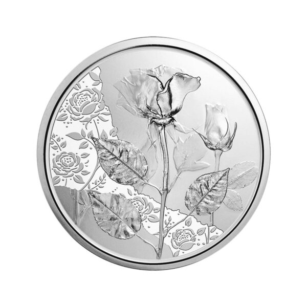 Серебряная монета номиналом 10 евро &quot;Роза