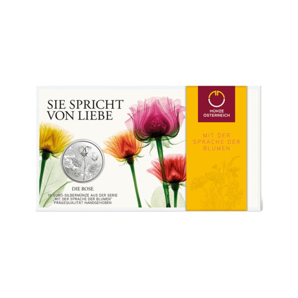 10 Euro Silbermünze „Die Rose“ Handgehoben