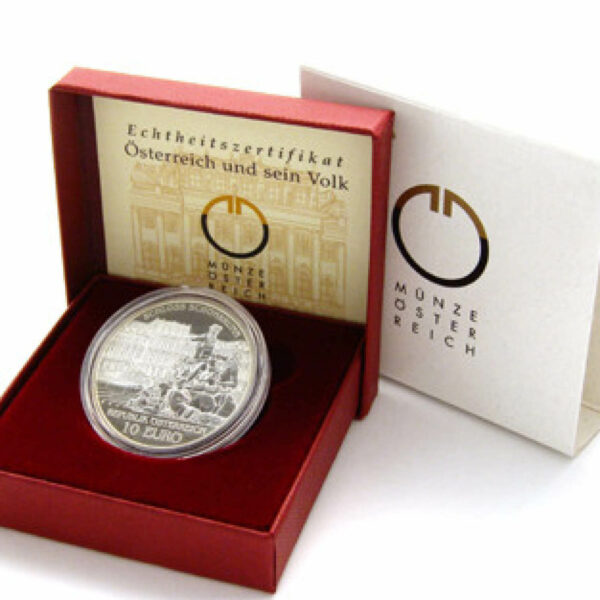 10 Euro Silbermünze „Schloss Schönbrunn“ PP mit Verpackung