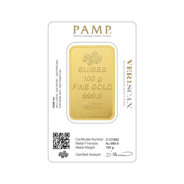 PAMP altın külçe 100g ambalajlı