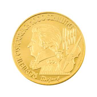 W. A. Mozart 1991 | 1000 ATS | Goldmünze