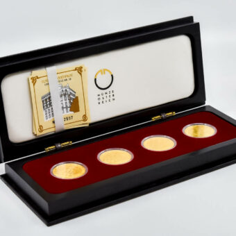 Viennese Art Nouveau series, 100€ gold coins 16g, in wooden box