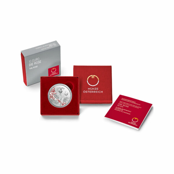 10 Euro Silbermünze "Die Rose" mit Verpackung