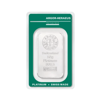 Argor Heraeus 50 gramová platinová tyčinka