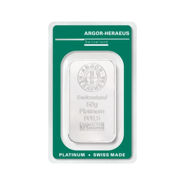 Argor Heraeus 50 gram platin çubuk