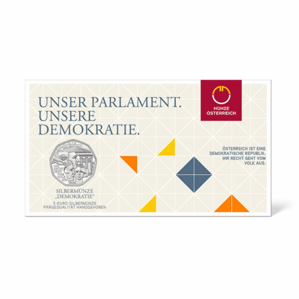 5 Euro Silbermünze "Demokratie" (handgehoben)