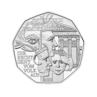 5 Euro Silbermünze "Demokratie" (handgehoben)
