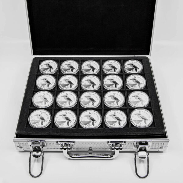 Special: 120 pieces silver Kookaburra 1 ounce 2022 in aluminum case (diff.)