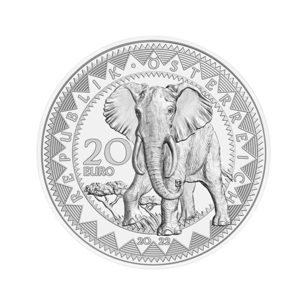 Серебряная монета | "Африка - отдых слона" | 2022 год