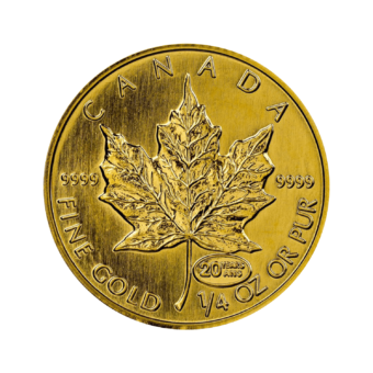 Золотая монета "Кленовый лист" различных выпусков | 1/4 унции