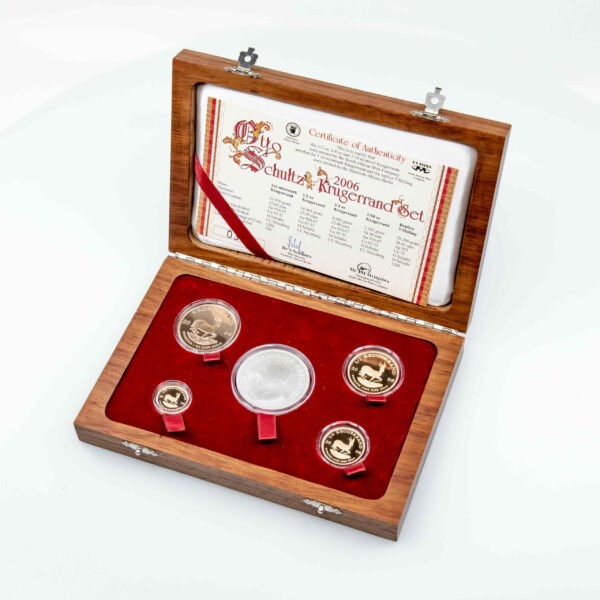 Goldmünzen | Prestige Set Krügerrand Jg. 2006 | inkl. Holz-Sammelkassette