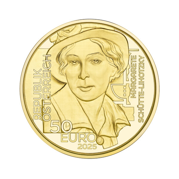 Margarete Schütte-Lihotzky, Architektin | 50 Euro | 2025 | Goldmünze