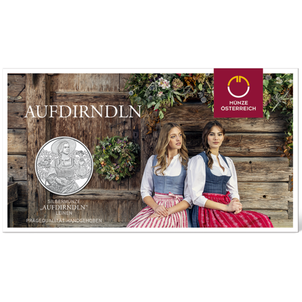 "Aufdirndln - Leinen" | 2025 | Silbermünze | Handgehoben
